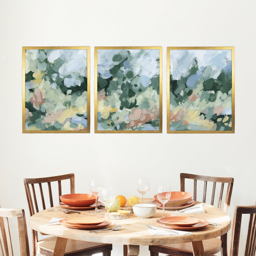 Blossoms Abstracted Triptych - Set of 3 - Jetty Home
