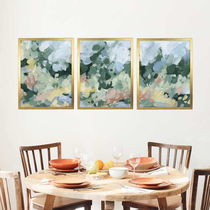 Blossoms Abstracted Triptych - Set of 3 - Jetty Home