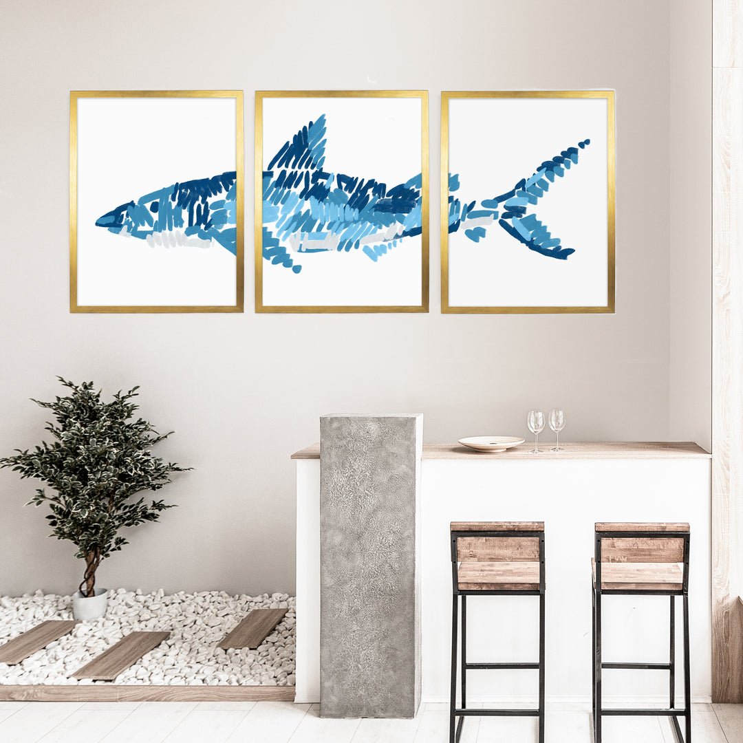 The Shark Triptych - Set of 3 - Jetty Home