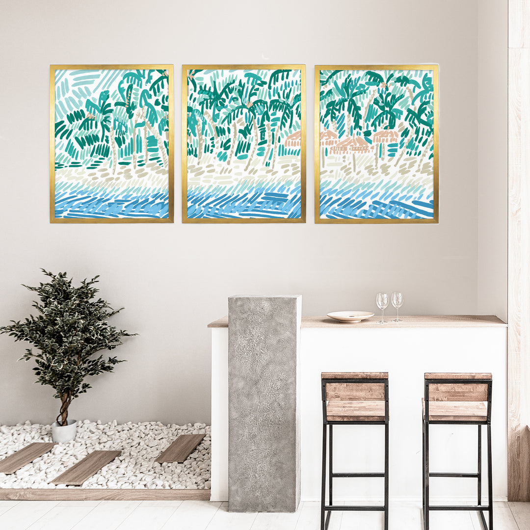 Tropical Shores Triptych - Set of 3