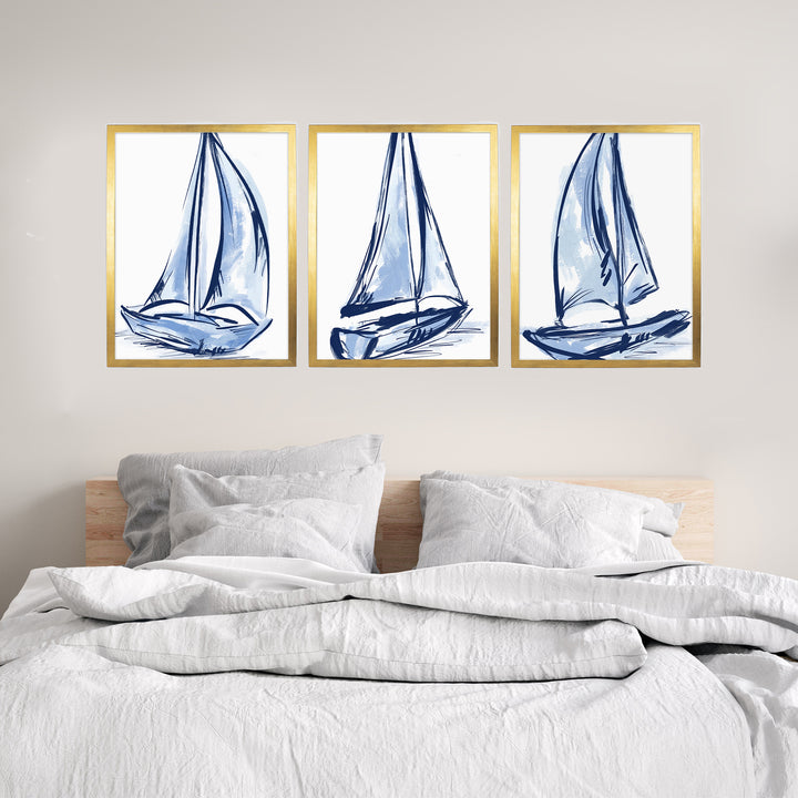 Sail Ahead Triptych - Set of 3 - Jetty Home