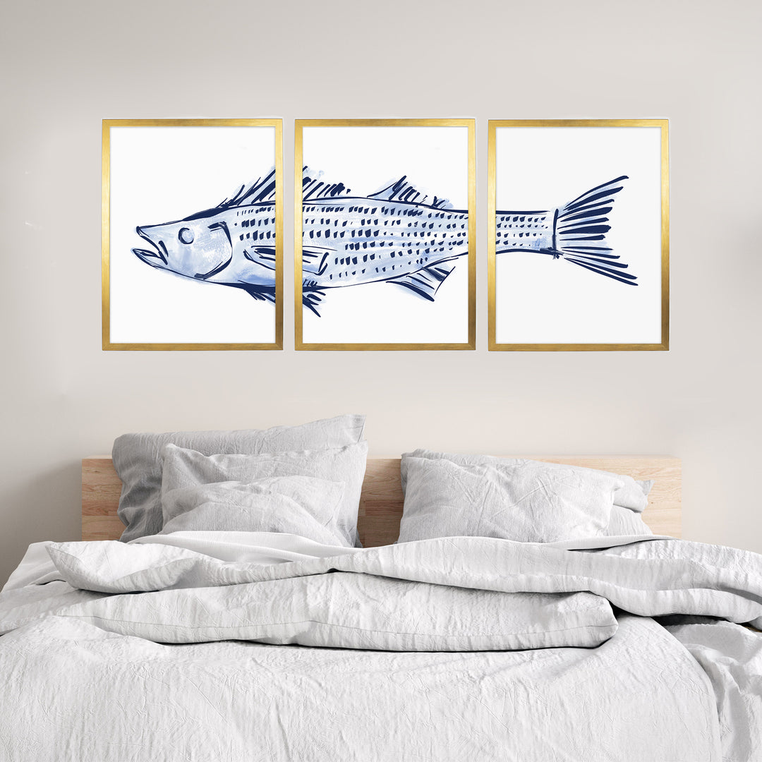 Striped Bass Triptych - Set of 3 - Jetty Home