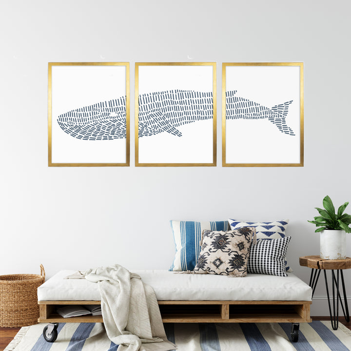 Blue Whale Illustration - Set of 3