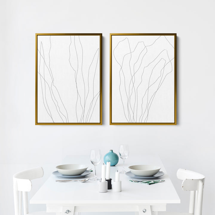 Modern Minimalist Seaweed Illustration - Set of 2