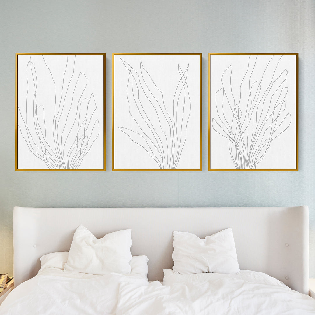 Modern Minimalist Seaweed Illustration - Set of 3