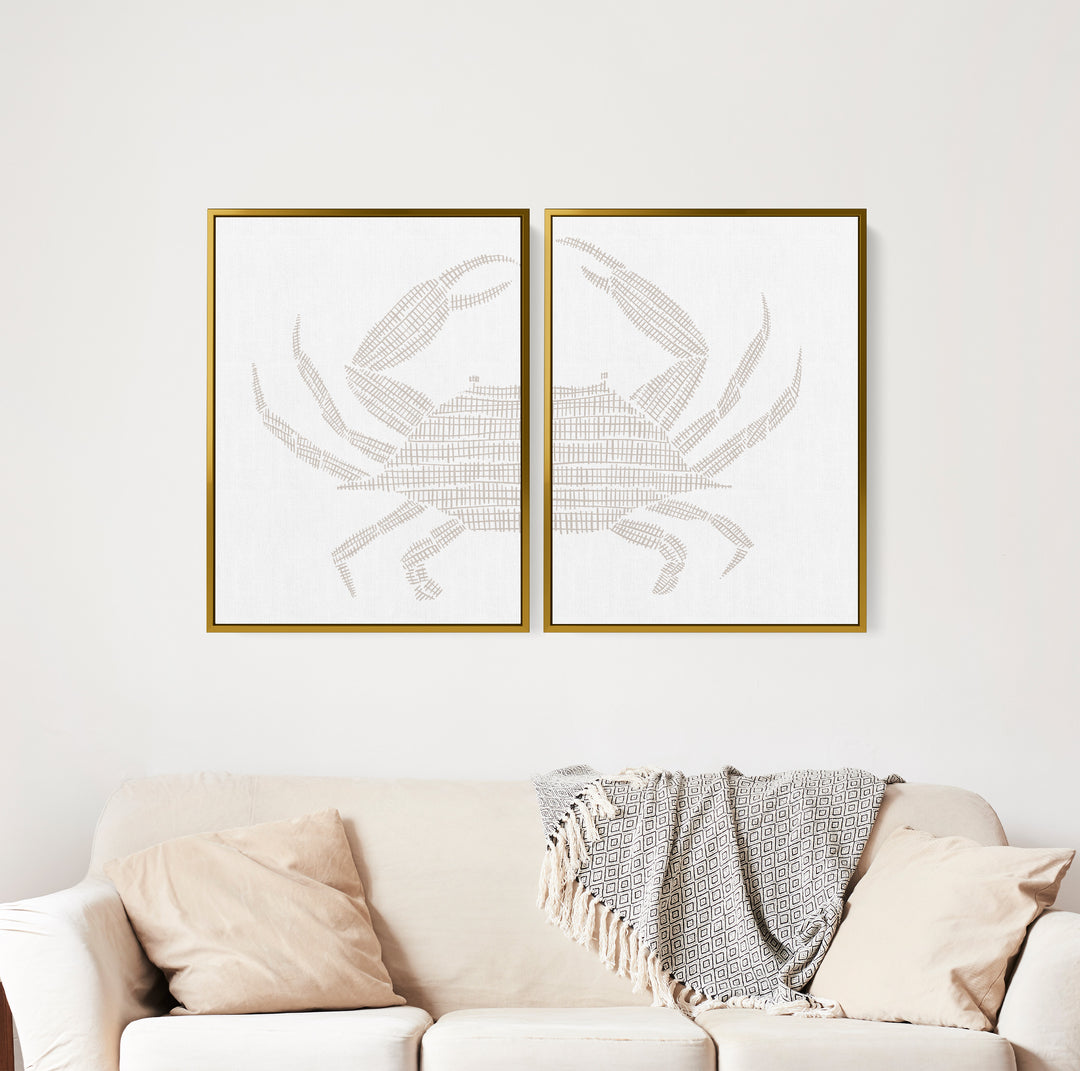 Woven Stone Crab Diptych - Set of 2