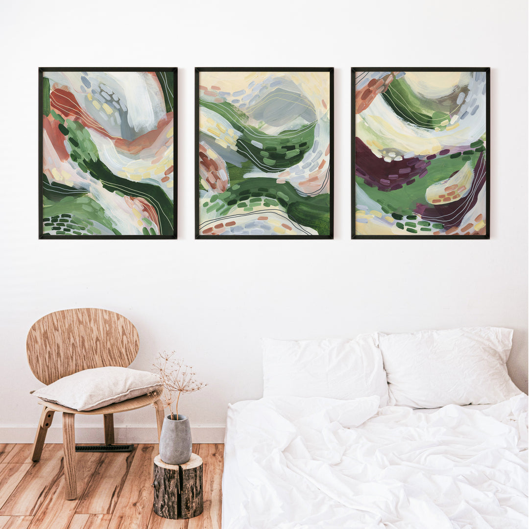 Abstract Windy Florals - Set of 3