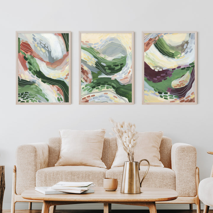 Abstract Windy Florals - Set of 3