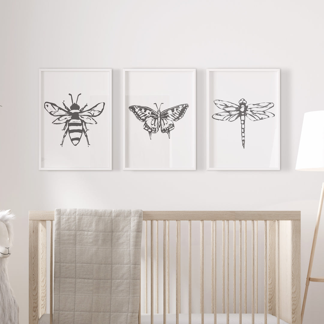 Bee, Dragonfly and Butterfly - Set of 3