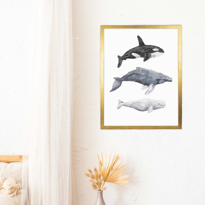 Whale Trio Watercolor