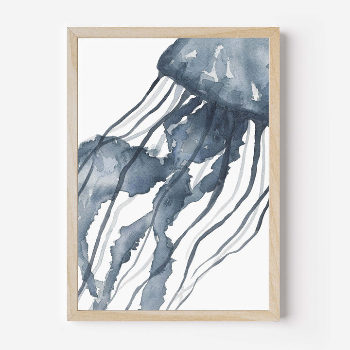 Blue Watercolor Jellyfish No. 1