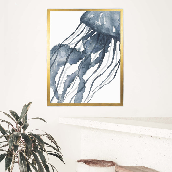 Blue Watercolor Jellyfish No. 1