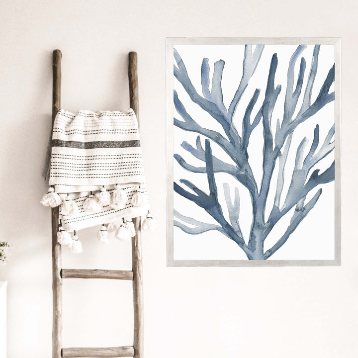 Blue Seaweed Coral Watercolor No. 2