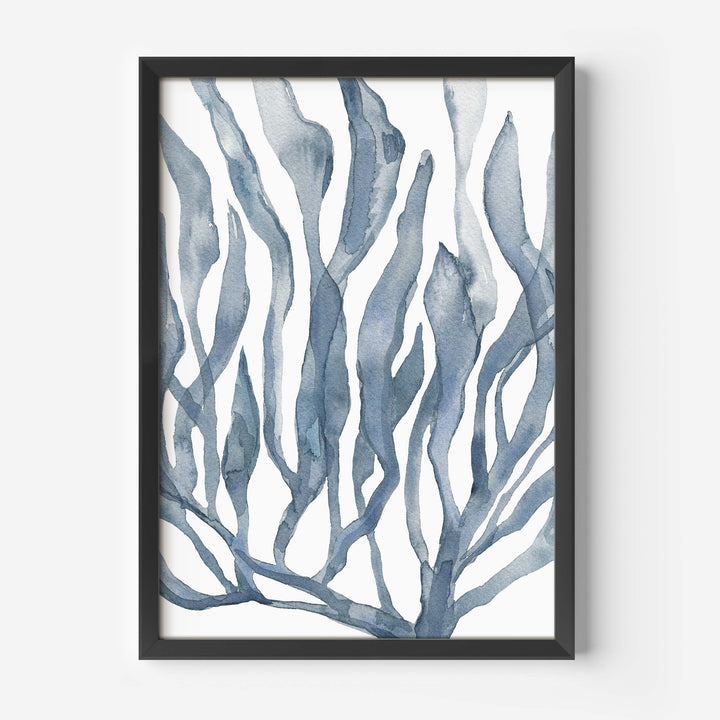 Blue Watercolor Seaweed Painting No. 1