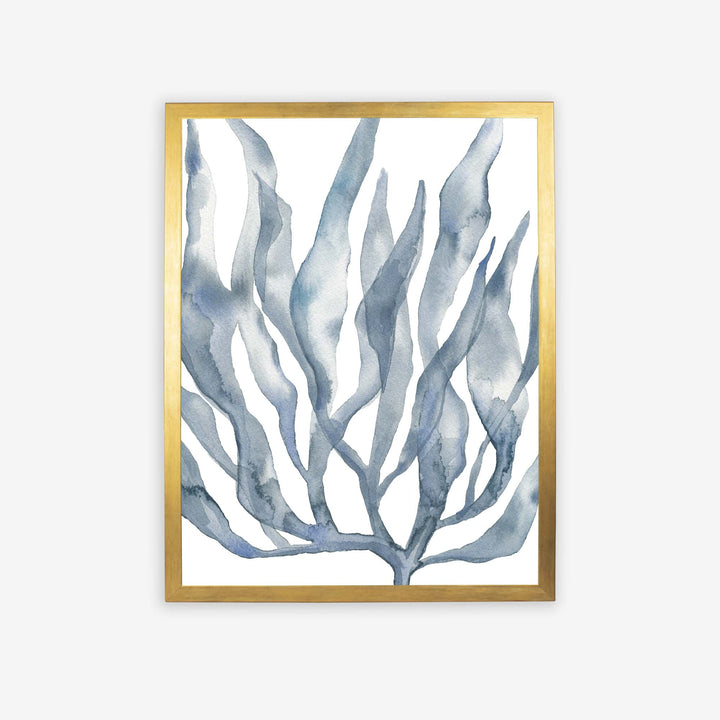 Blue Watercolor Seaweed Painting No. 2