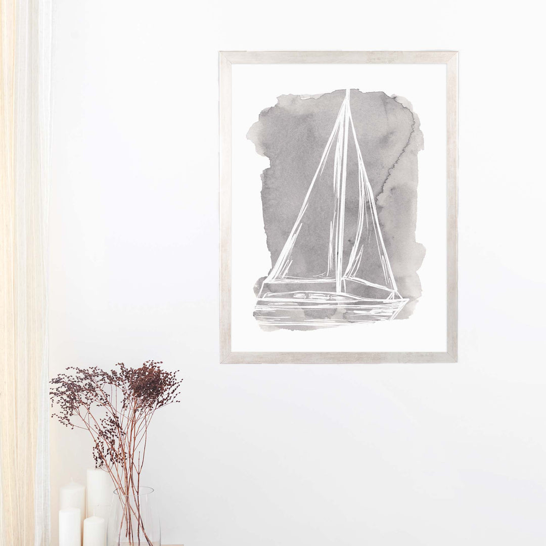 Watercolor Sailboat Illustration