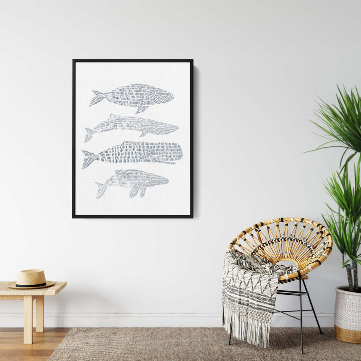 Nautical Whale Group Illustration