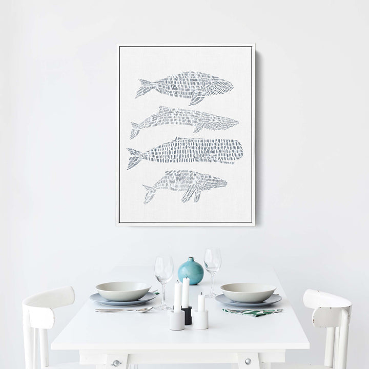 Nautical Whale Group Illustration