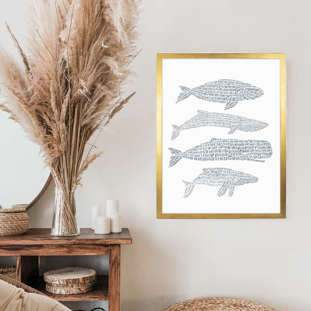 Nautical Whale Group Illustration