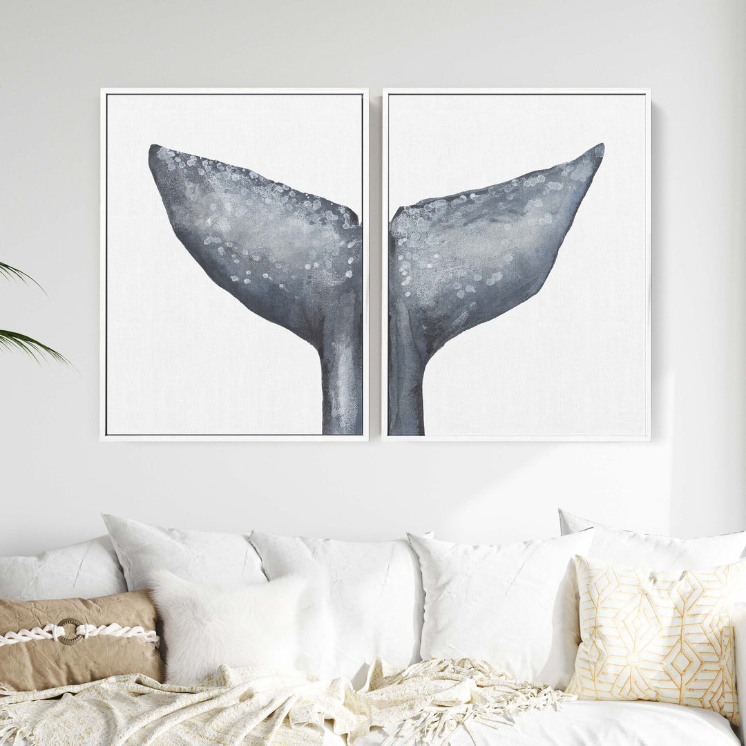 Whale Tail Painting, No. 2 - Set of 2