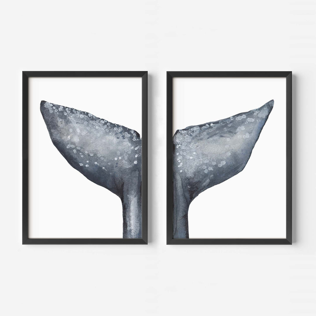 Whale Tail Painting, No. 2 - Set of 2