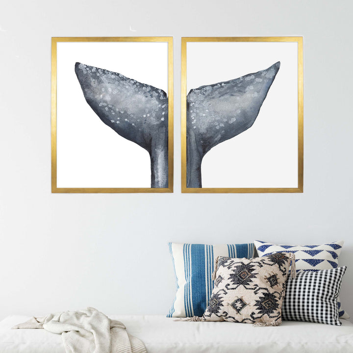 Whale Tail Painting, No. 2 - Set of 2