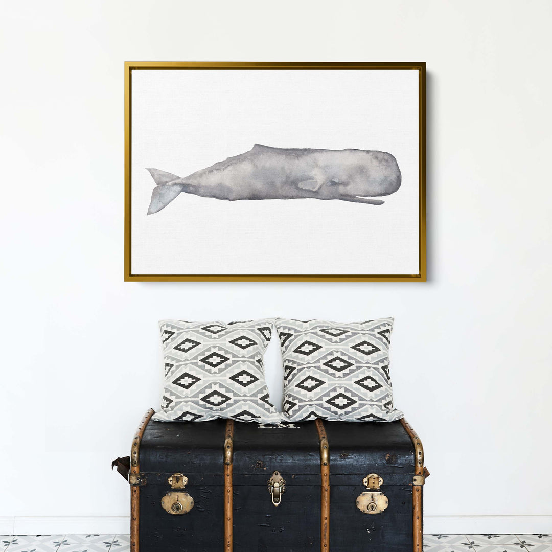 Watercolor Sperm Whale Painting