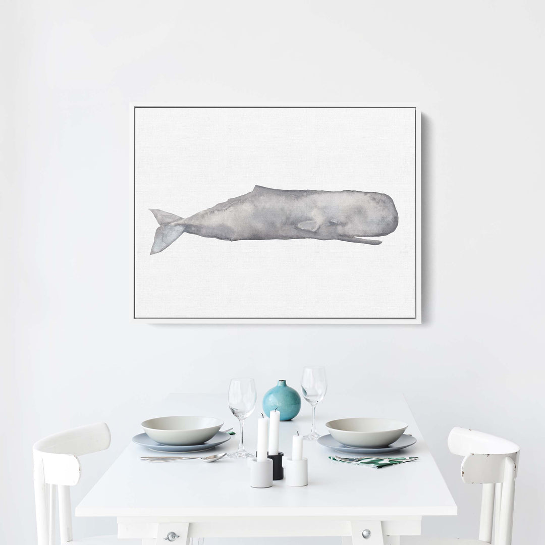 Watercolor Sperm Whale Painting