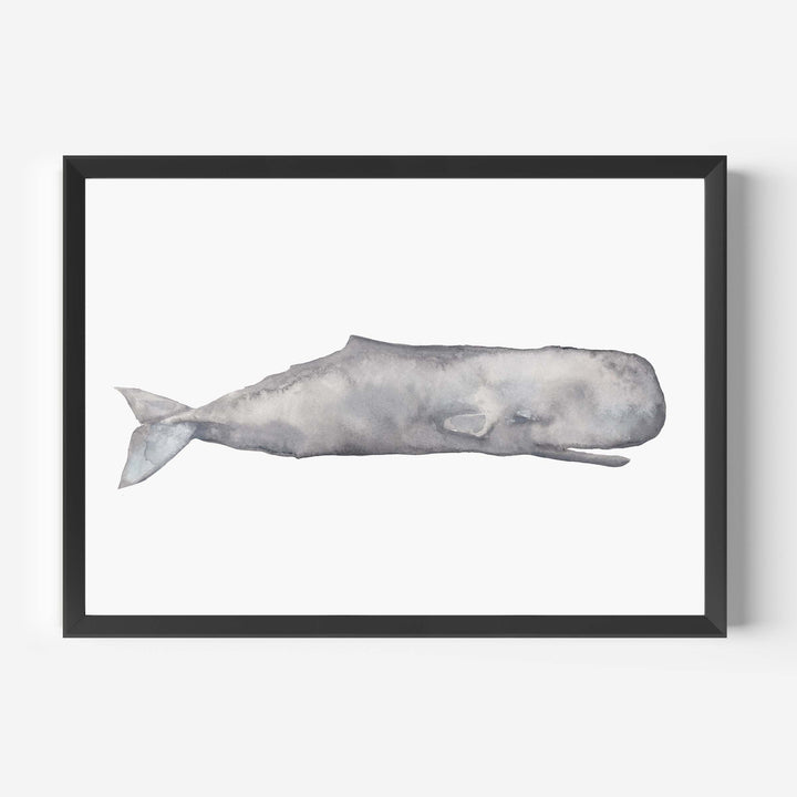 Watercolor Sperm Whale Painting