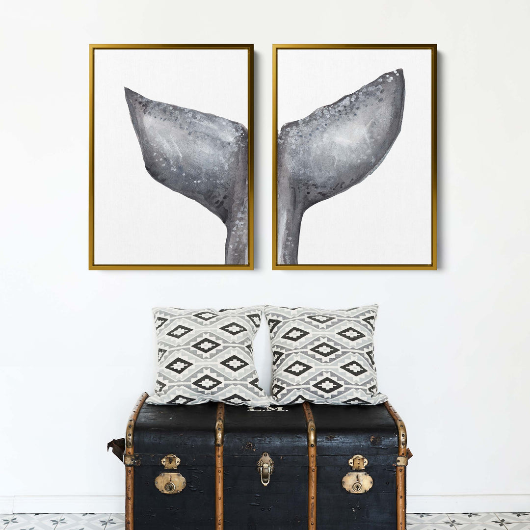 Whale Tail Painting, No. 1 - Set of 2