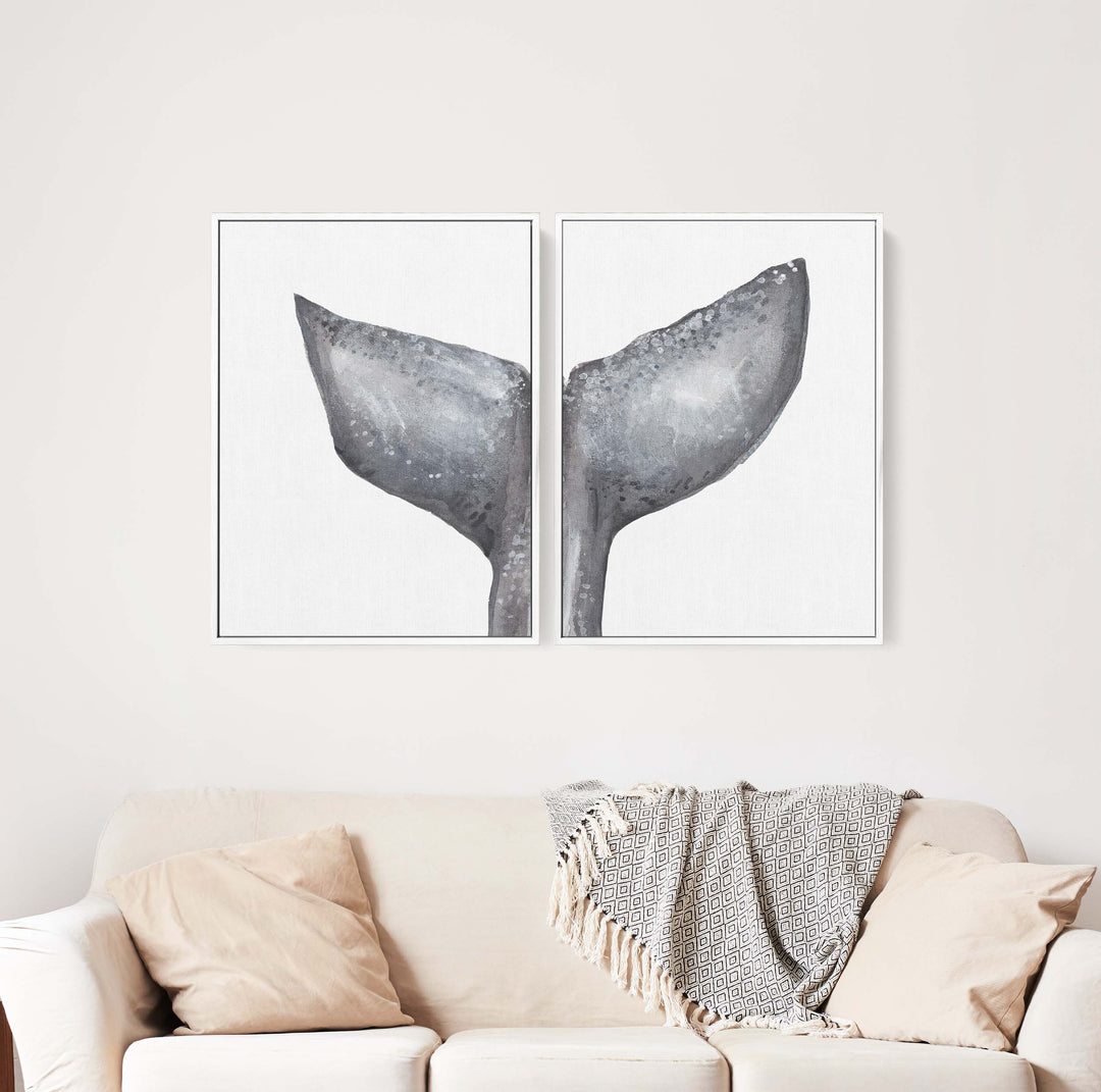 Whale Tail Painting, No. 1 - Set of 2