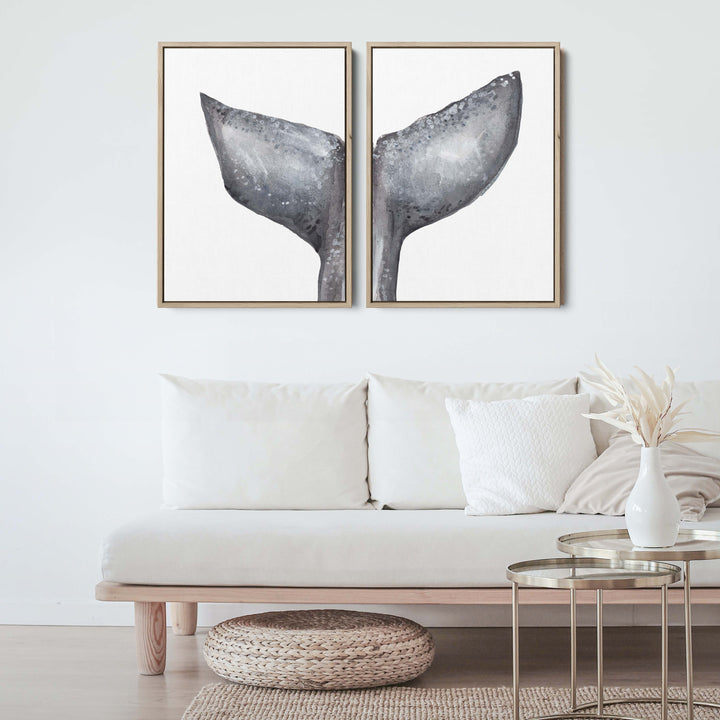 Whale Tail Painting, No. 1 - Set of 2