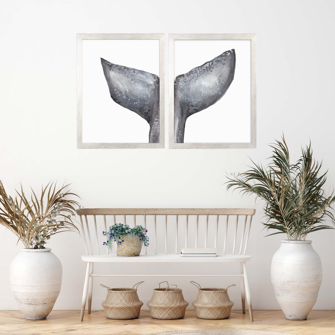 Whale Tail Painting, No. 1 - Set of 2