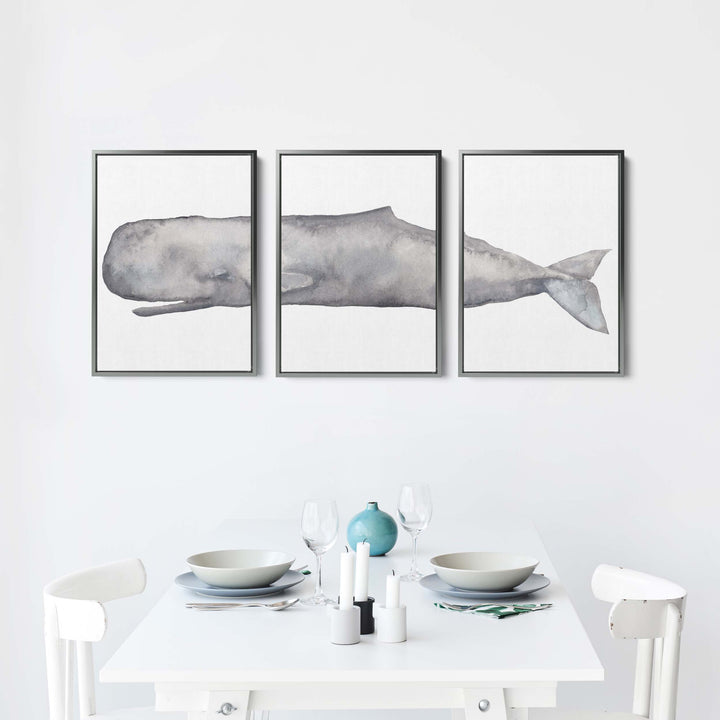 Sperm Whale Watercolor - Set of 3