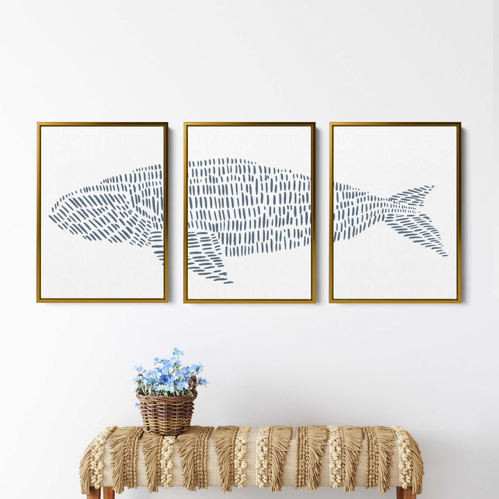 Right Whale Modern Illustration - Set of 3