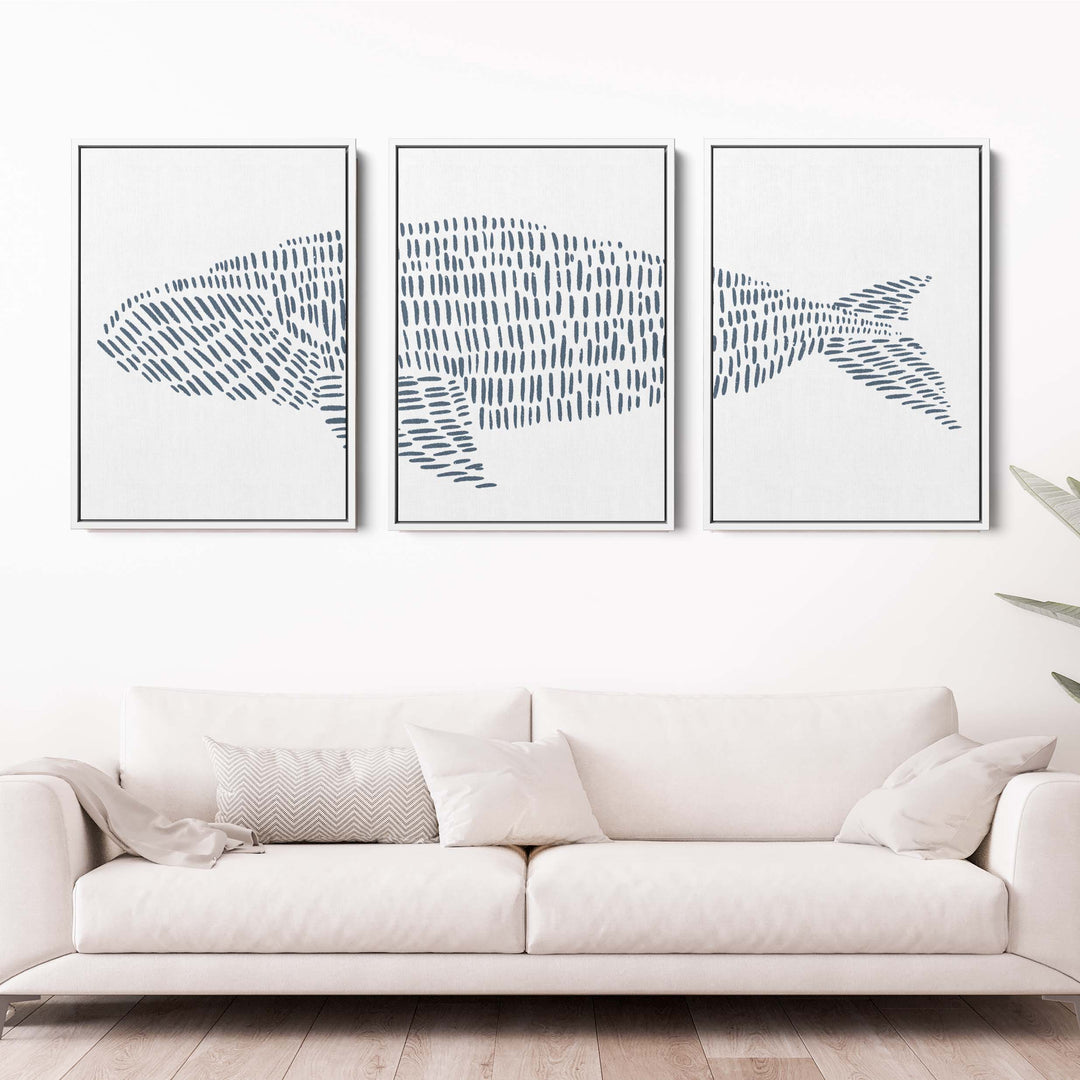 Right Whale Modern Illustration - Set of 3