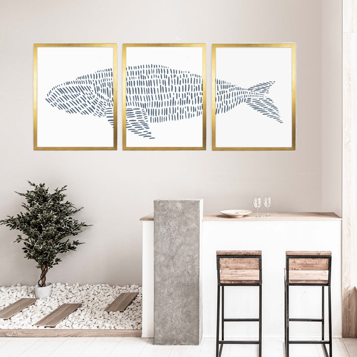 Right Whale Modern Illustration - Set of 3