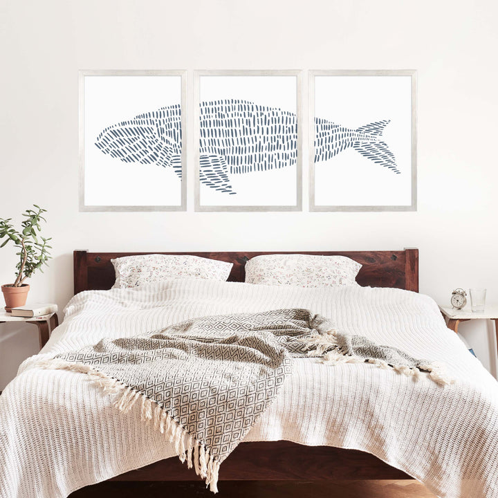 Right Whale Modern Illustration - Set of 3