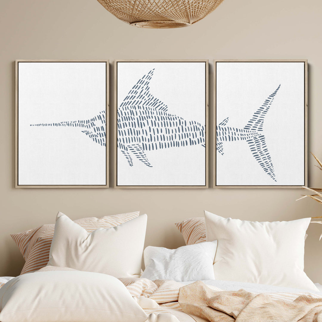 Swordfish Modern Illustration - Set of 3