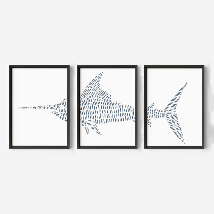 Swordfish Modern Illustration - Set of 3