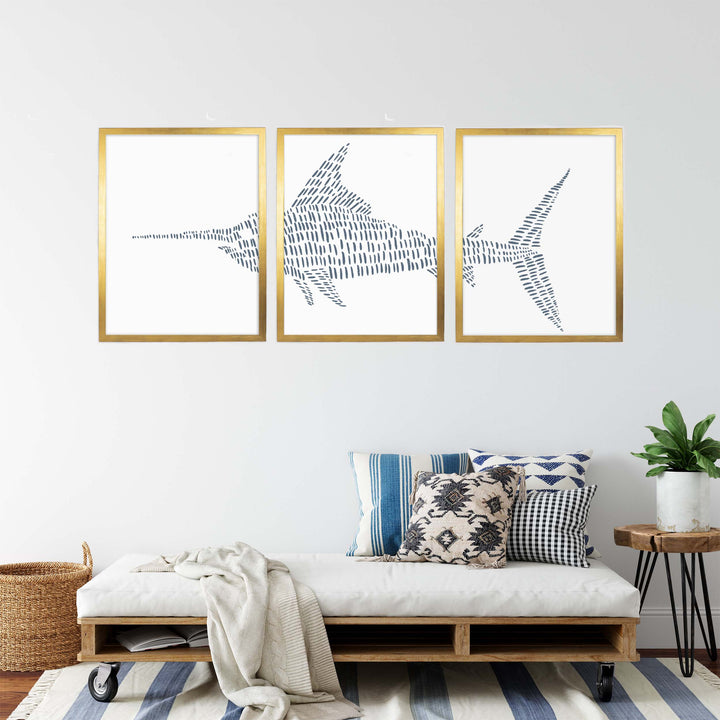 Swordfish Modern Illustration - Set of 3