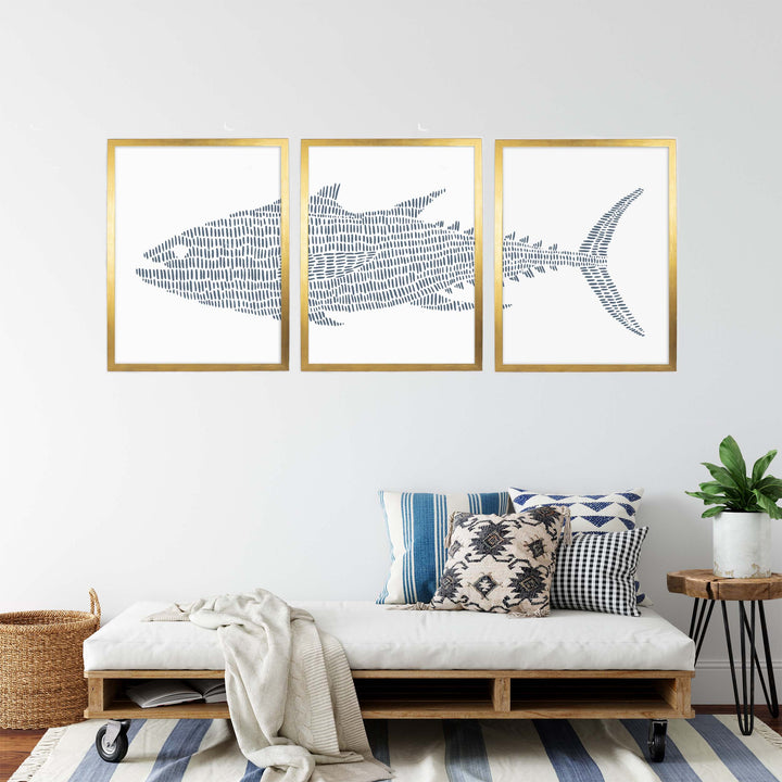 Tuna Fish Modern Illustration - Set of 3