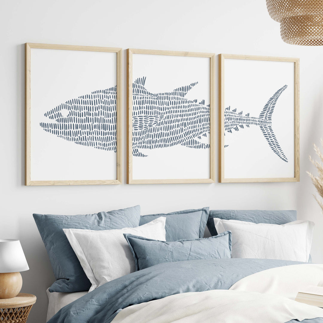 Tuna Fish Modern Illustration - Set of 3