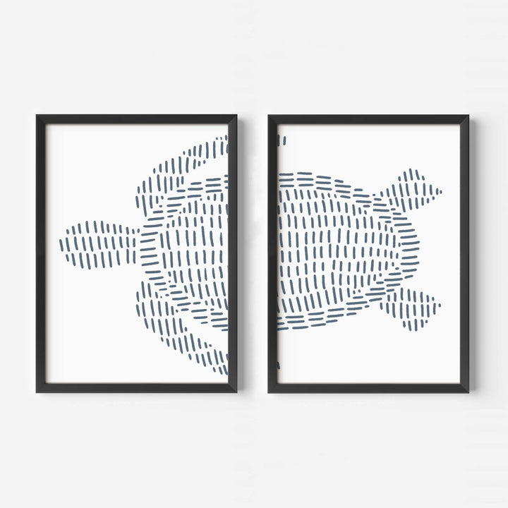 Sea Turtle Illustration - Set of 2