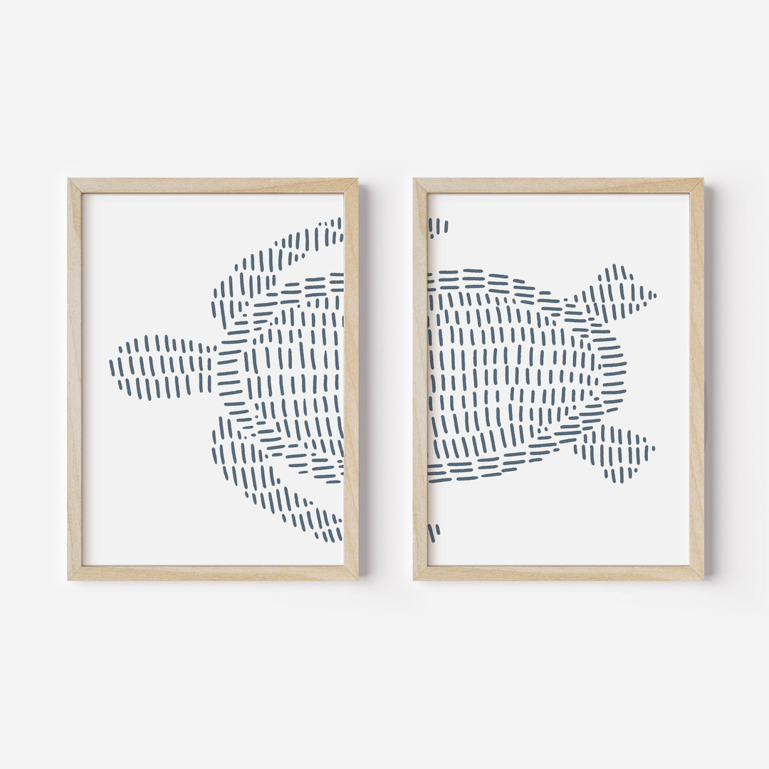 Sea Turtle Illustration - Set of 2