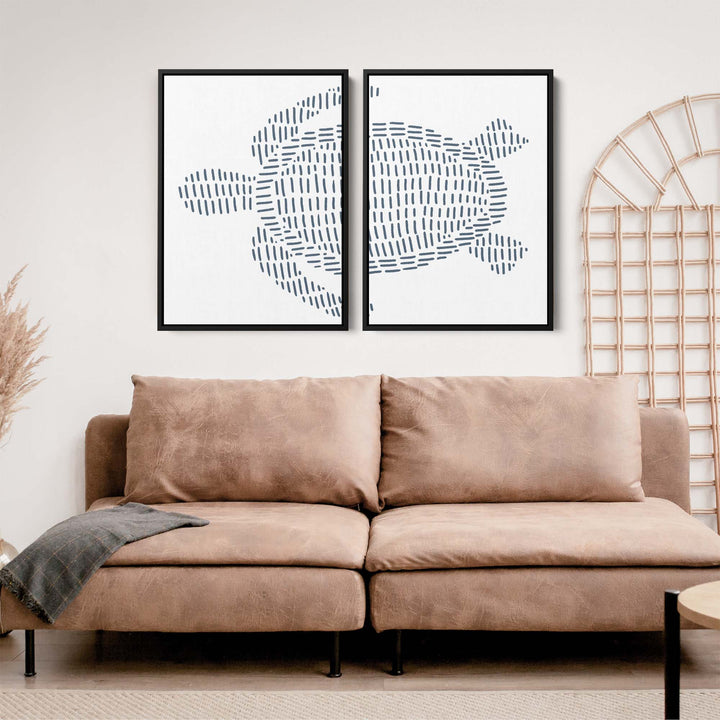 Sea Turtle Illustration - Set of 2