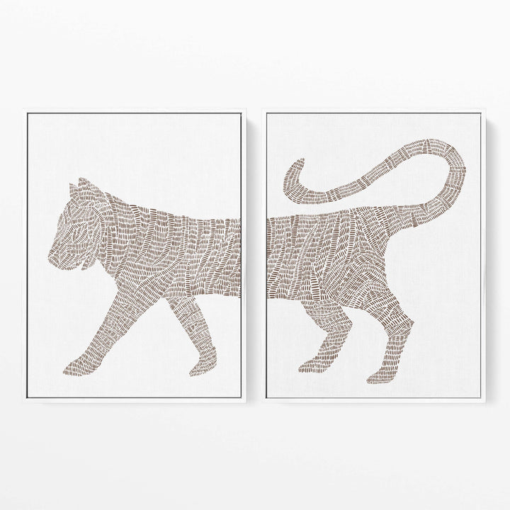 Modern Tiger Illustration - Set of 2