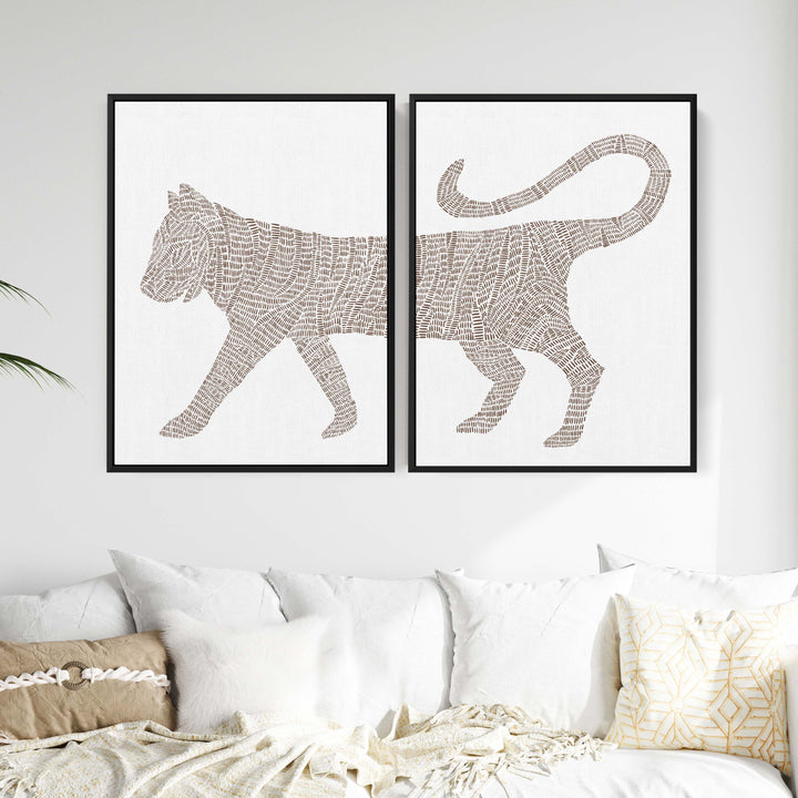 Modern Tiger Illustration - Set of 2