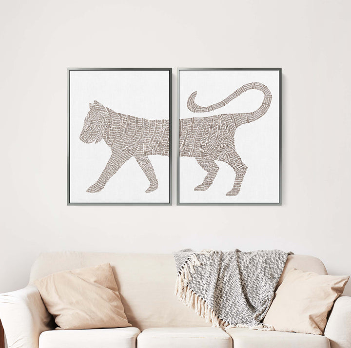 Modern Tiger Illustration - Set of 2