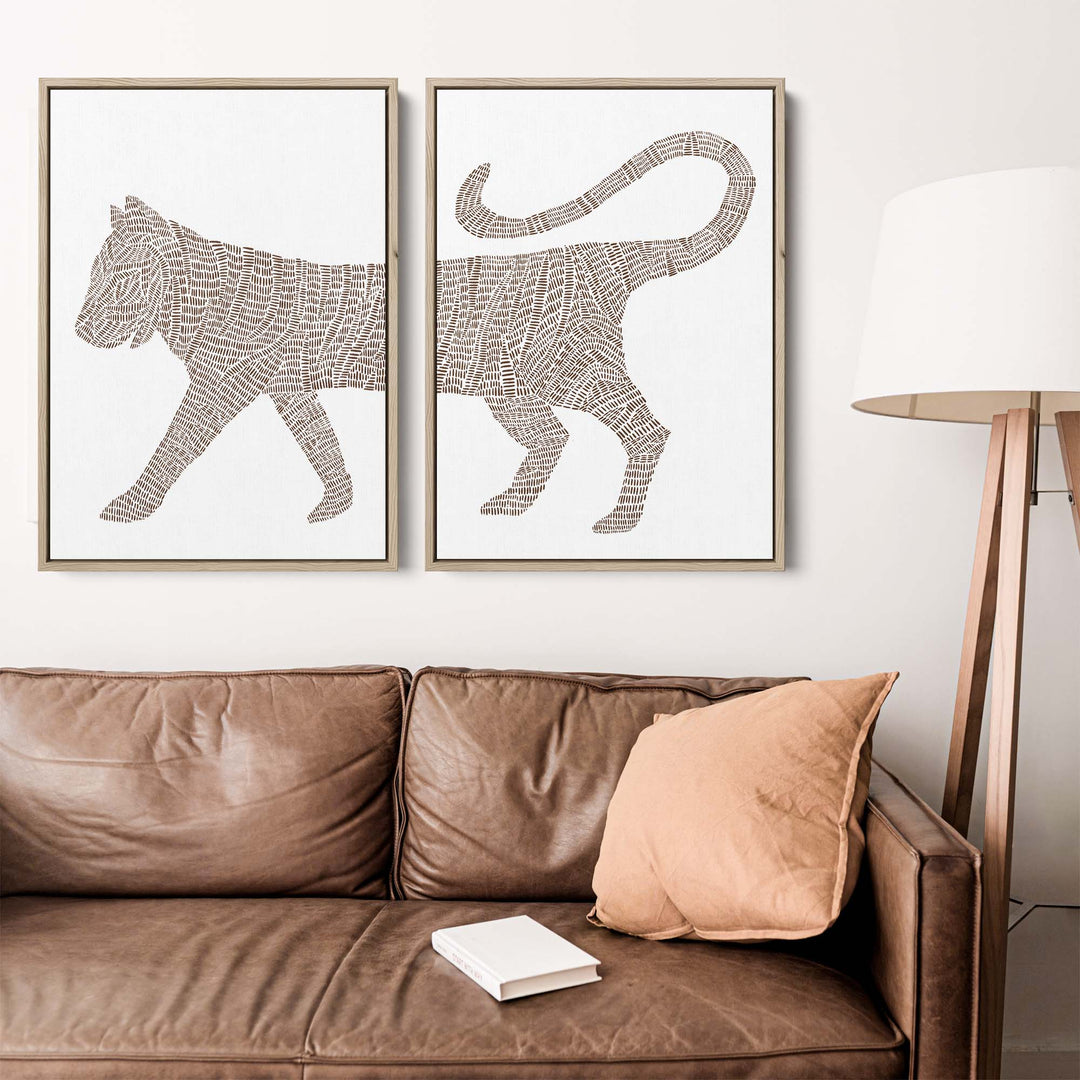 Modern Tiger Illustration - Set of 2